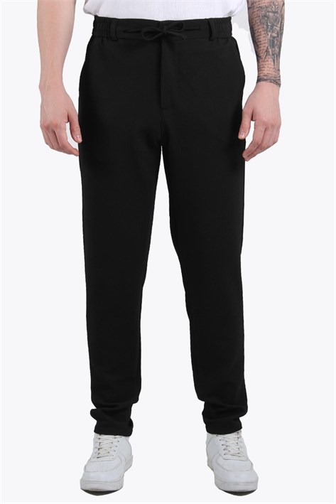 939 Tırtıklı Kumaş Beli Lastikli Pantolon