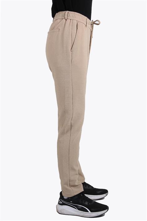 939 Tırtıklı Kumaş Beli Lastikli Pantolon