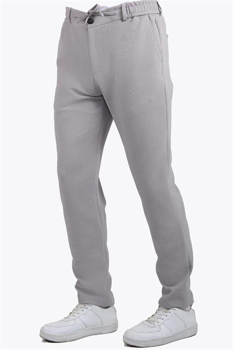 939 Tırtıklı Kumaş Beli Lastikli Pantolon