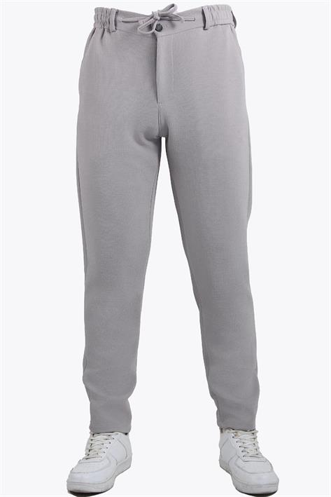 939 Tırtıklı Kumaş Beli Lastikli Pantolon