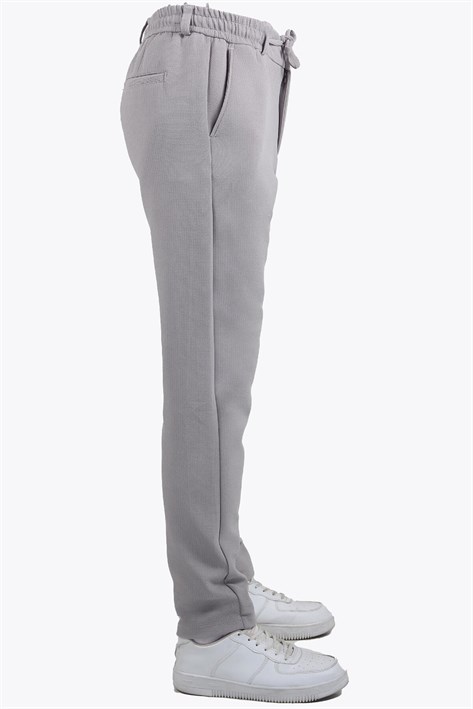 939 Tırtıklı Kumaş Beli Lastikli Pantolon