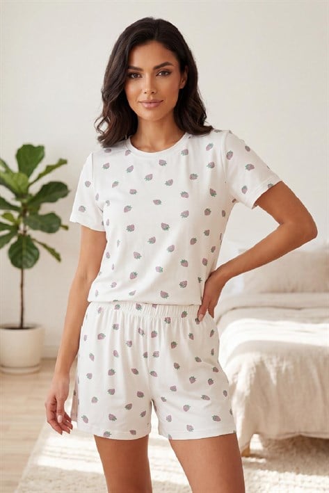 Pijama TakımımckanzieKısa Kol Üst Şort Alt Pijama Takımıkadınerkek