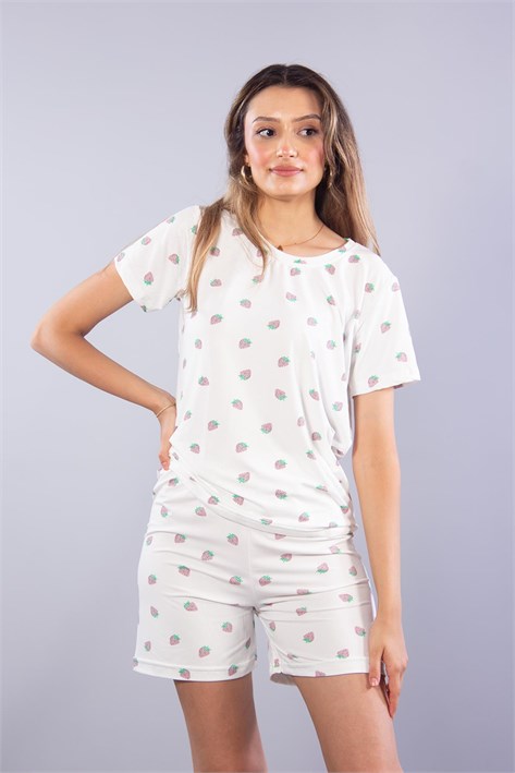 Kısa Kol Üst Şort Alt Pijama Takımı