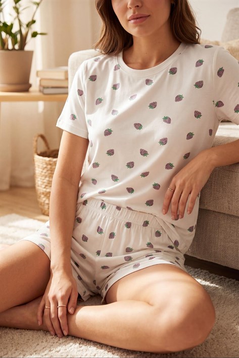 Kısa Kol Üst Şort Alt Pijama Takımı