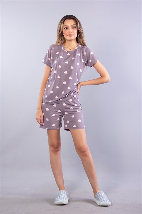 Kısa Kol Üst Şort Alt Pijama Takımı