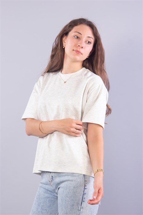 MS1878 Hafif Dalgıç Kumaş O Yaka T-shirt