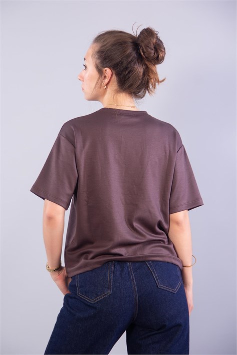 MS1878 Hafif Dalgıç Kumaş O Yaka T-shirt