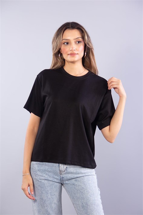 MS1878 Hafif Dalgıç Kumaş O Yaka T-shirt