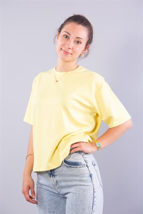MS1878 Hafif Dalgıç Kumaş O Yaka T-shirt