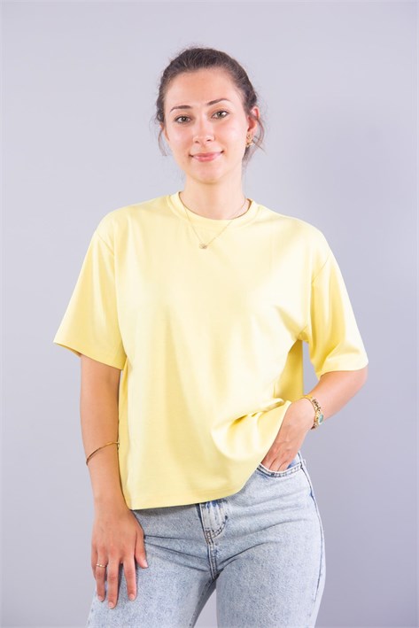 MS1878 Hafif Dalgıç Kumaş O Yaka T-shirt