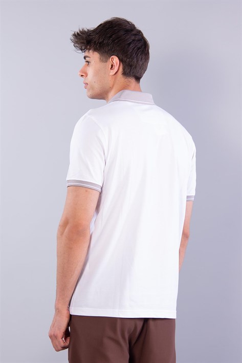 V7040 Oxford Pat Katlamalı A.Yaka T-shirt