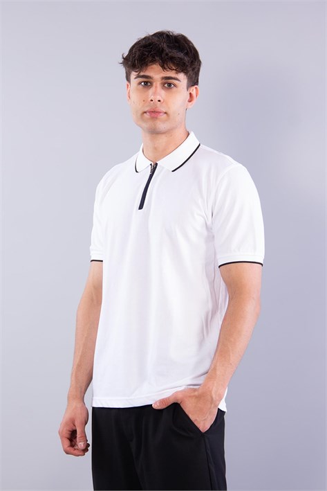 V7055 Polo Yaka Fermuarlı T-shirt