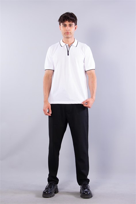 V7055 Polo Yaka Fermuarlı T-shirt