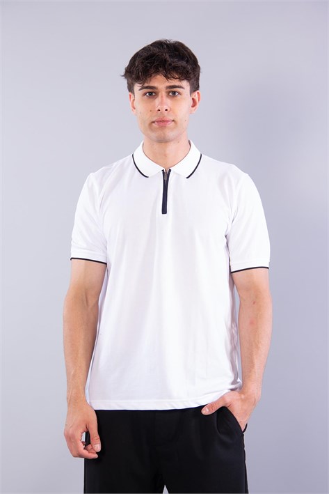 V7055 Polo Yaka Fermuarlı T-shirt