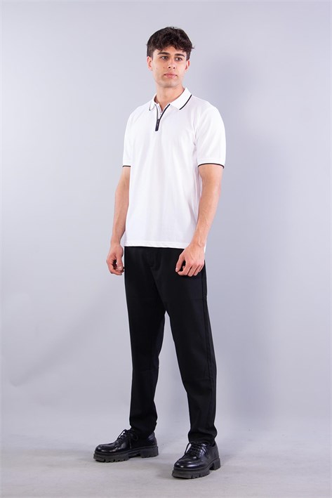 V7055 Polo Yaka Fermuarlı T-shirt