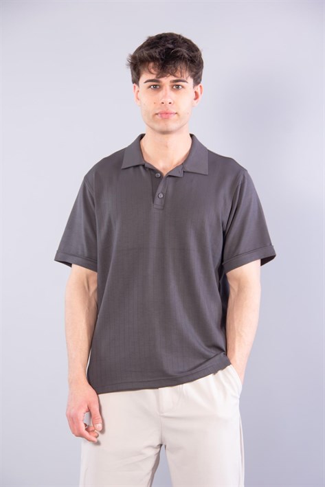T-shirtmckanzieV7180 Modal Polo Yaka Düğmeli Kendinden Şeritli T-shirtkadınerkek