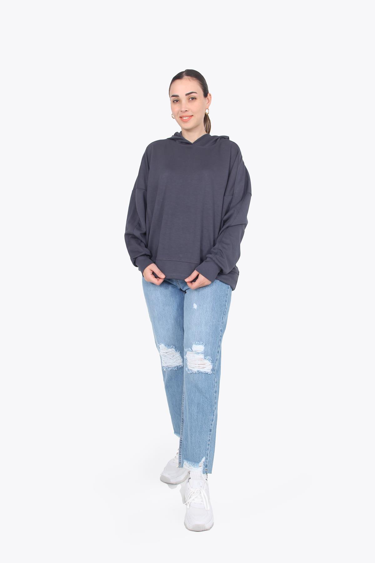 Sweatmckanzie10075 Yarasa Kol Kapşonlu Sweatkadınerkek