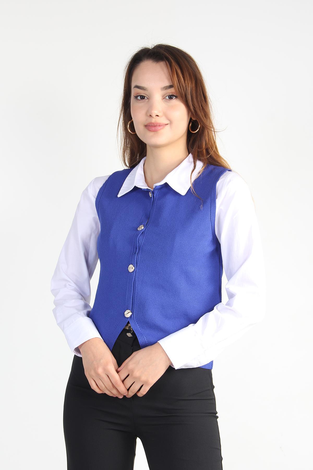 Kazakmckanzie1549 Bisiklet Yaka Düğmeli Süveterkadınerkek