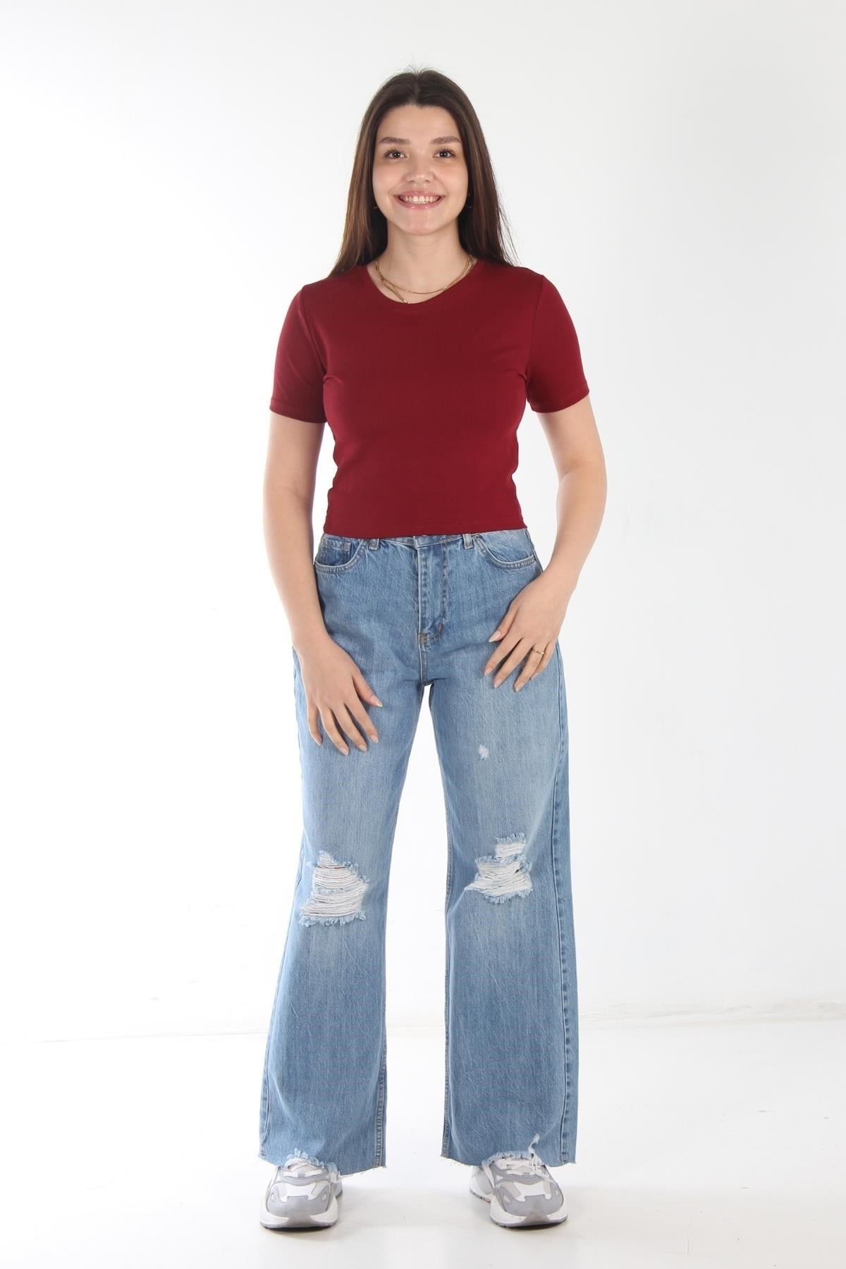 T-shirtmckanzie25511 Düz Kısa Ribana T-shirtkadınerkek