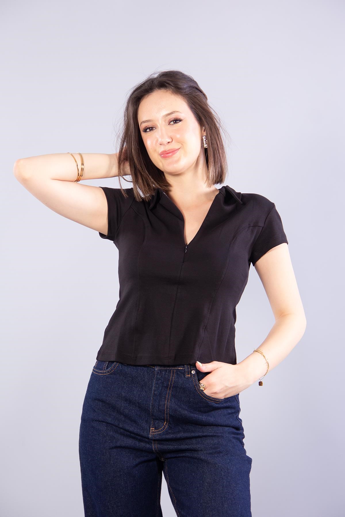T-shirtmckanzie26651 Fermuarlı İnterlok Kumaş T-shirtkadınerkek