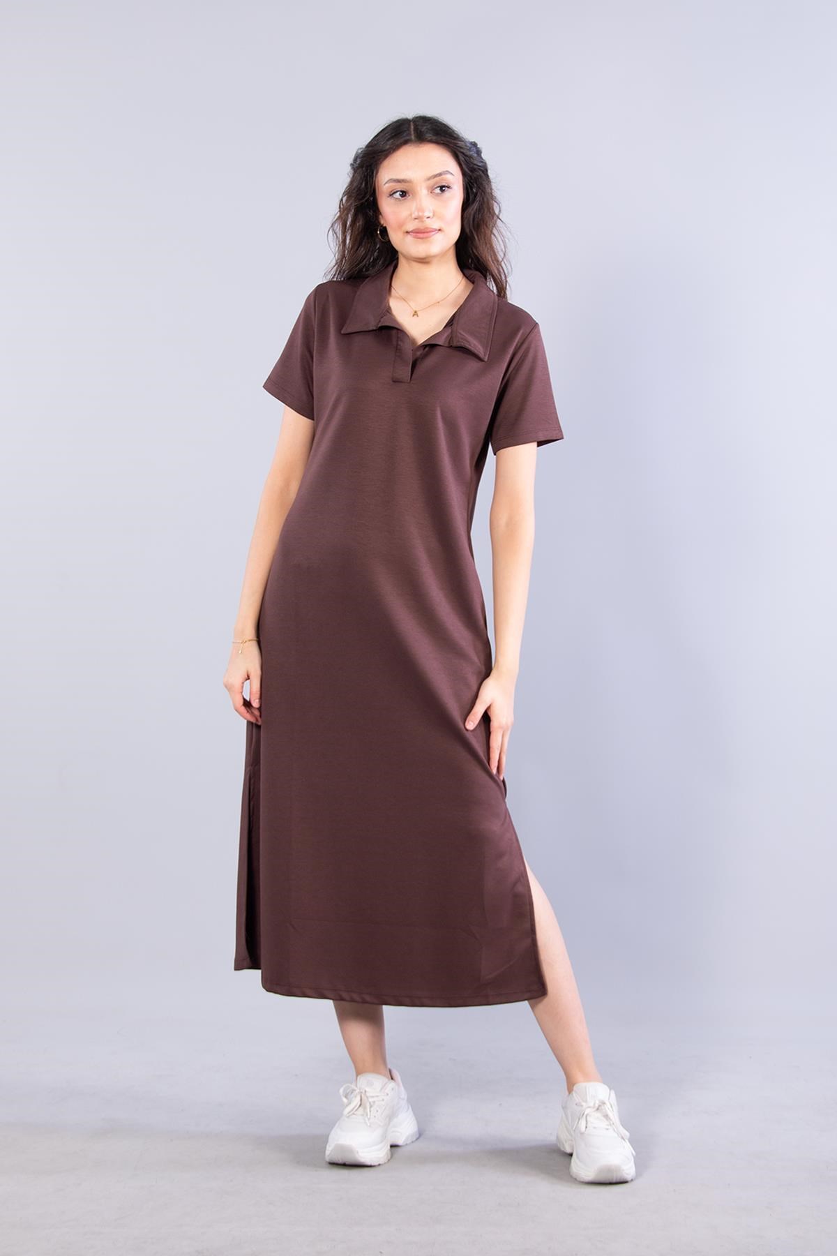 Elbisemckanzie26675 Polo Yaka Modal Kumaş Elbisekadınerkek