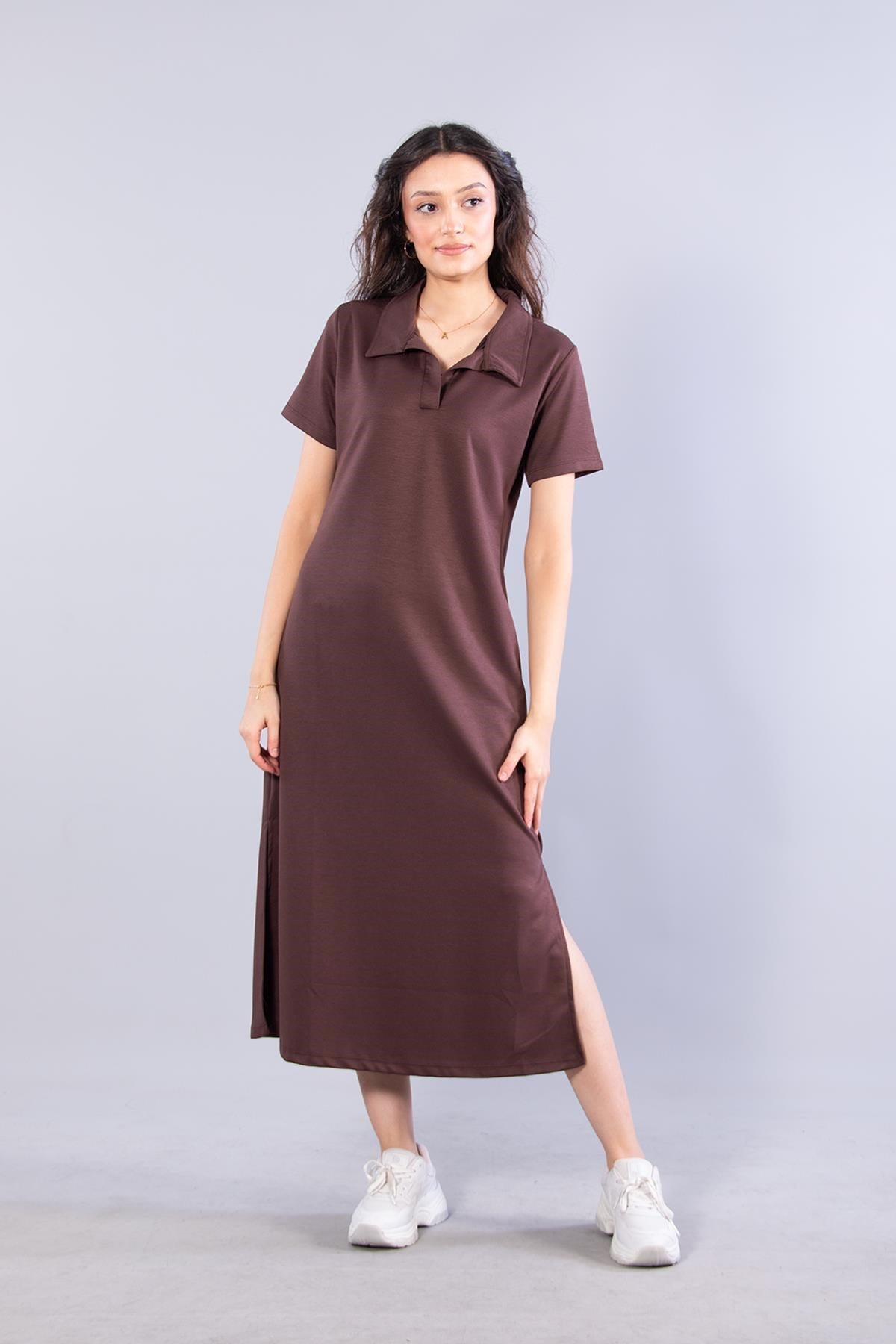 Elbisemckanzie26675 Polo Yaka Modal Kumaş Elbisekadınerkek