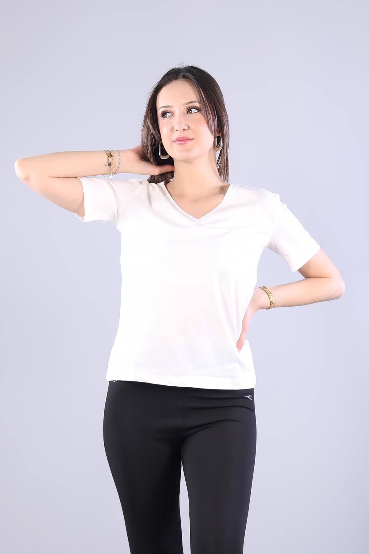 T-shirtmckanzie2992 V Yaka Basic T-shirtkadınerkek