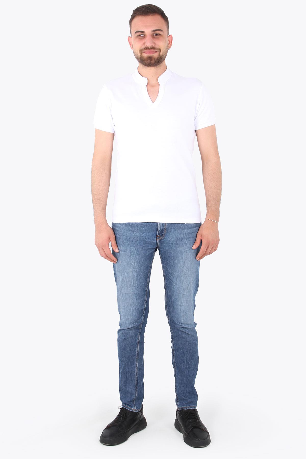 T-shirtmckanzie324 Düz Hakim Yaka Önü Düğmesiz T-shirtkadınerkek