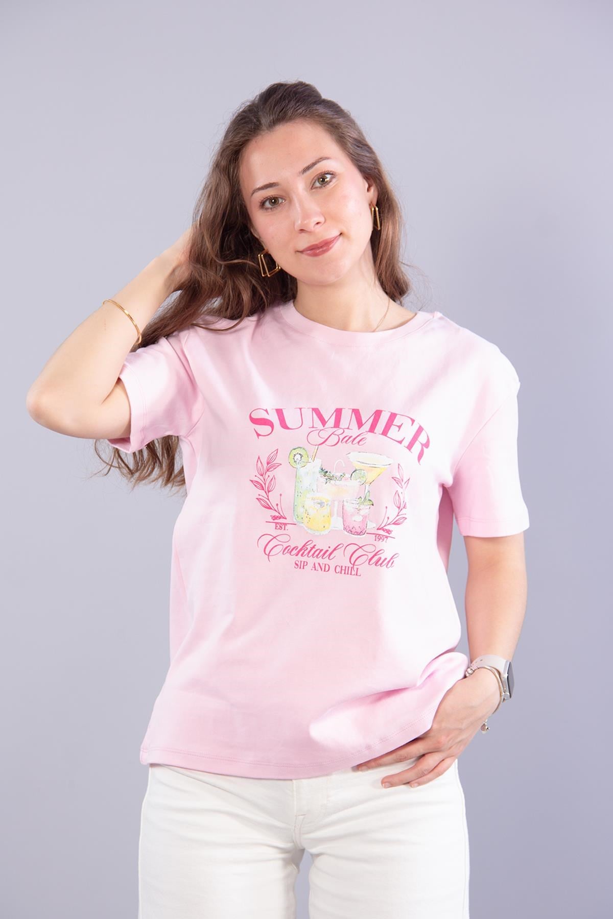 T-shirtmckanzie3405 Summer Bale O Yaka T-shirtkadınerkek
