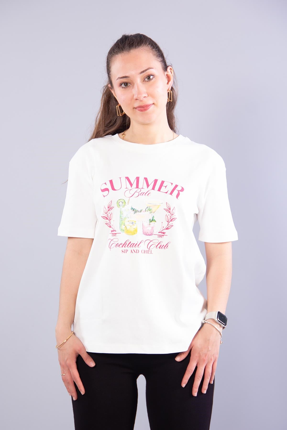 T-shirtmckanzie3405 Summer Bale O Yaka T-shirtkadınerkek