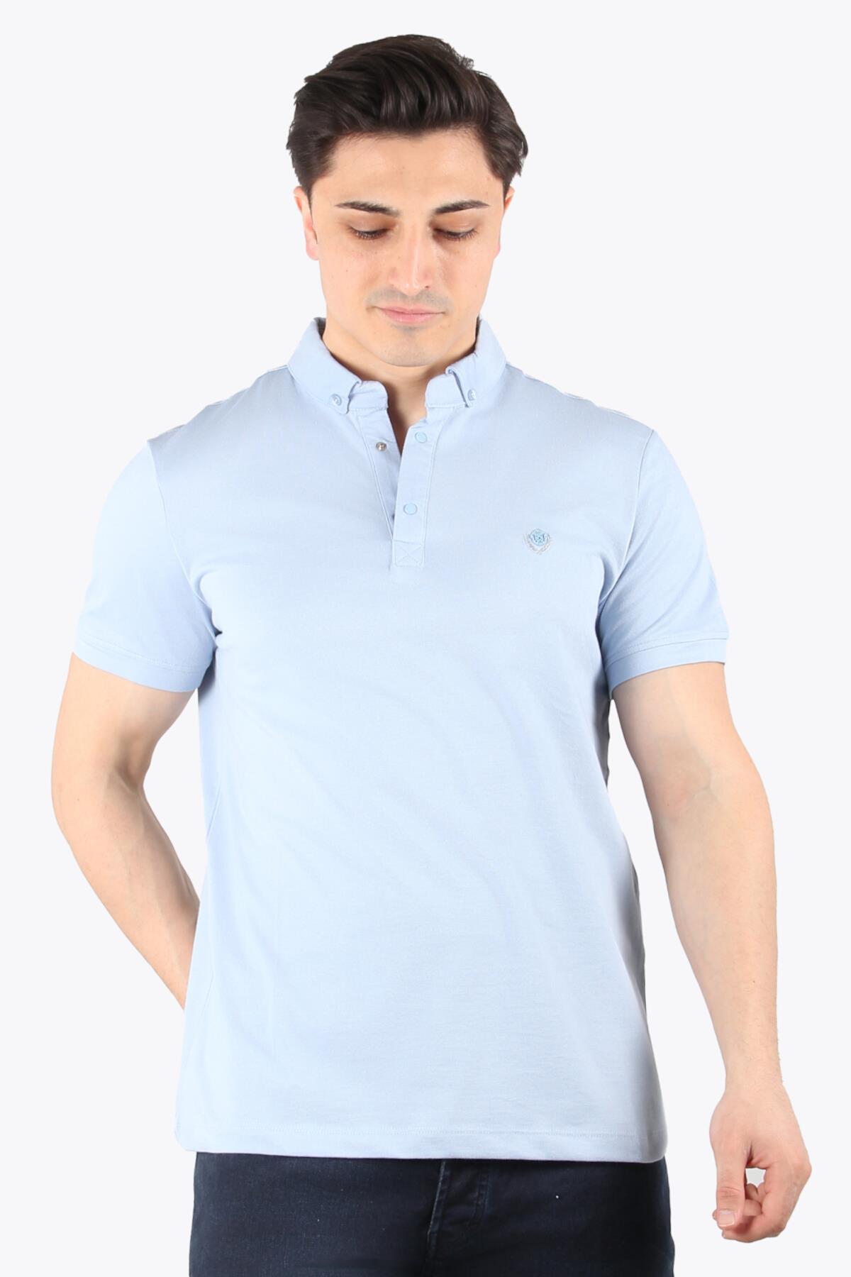 T-shirtmckanzie3516 Sol Göğsü Armalı Gömlek Yaka T-shirtkadınerkek