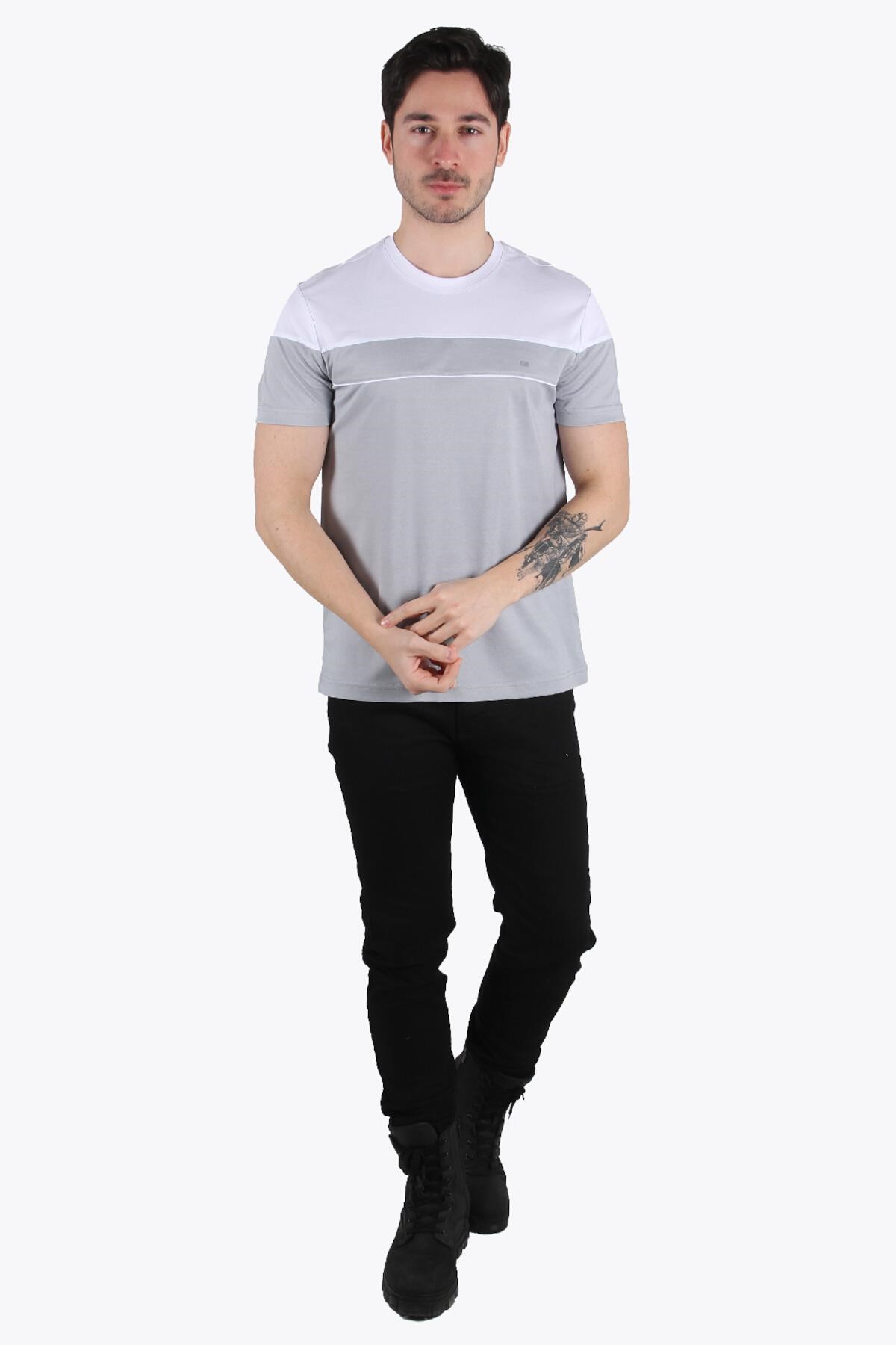 T-shirtmckanzie3743 Parçalı O Yaka Tshirtkadınerkek