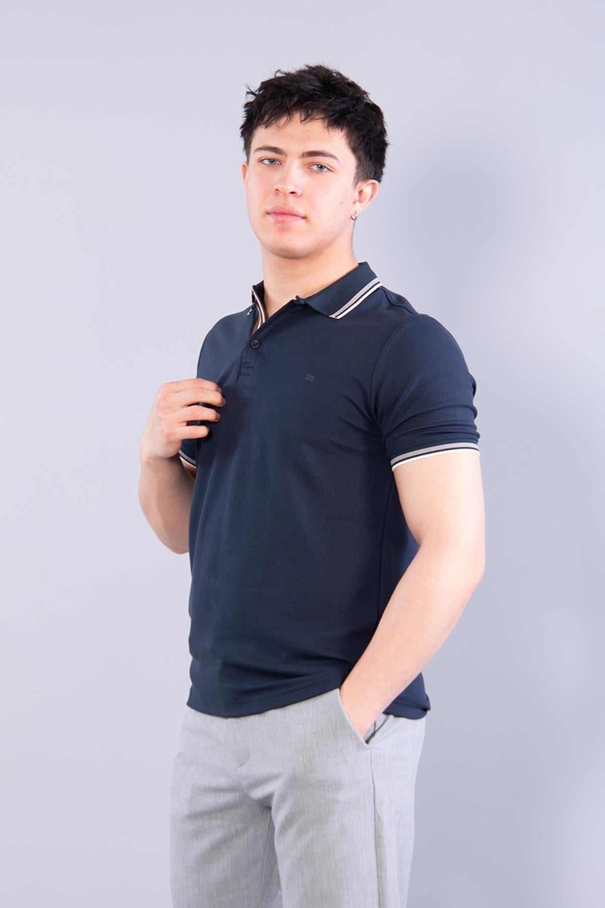 T-shirtmckanzie4623 Yakalı Çizgili Modal Kumaş T-shirtkadınerkek