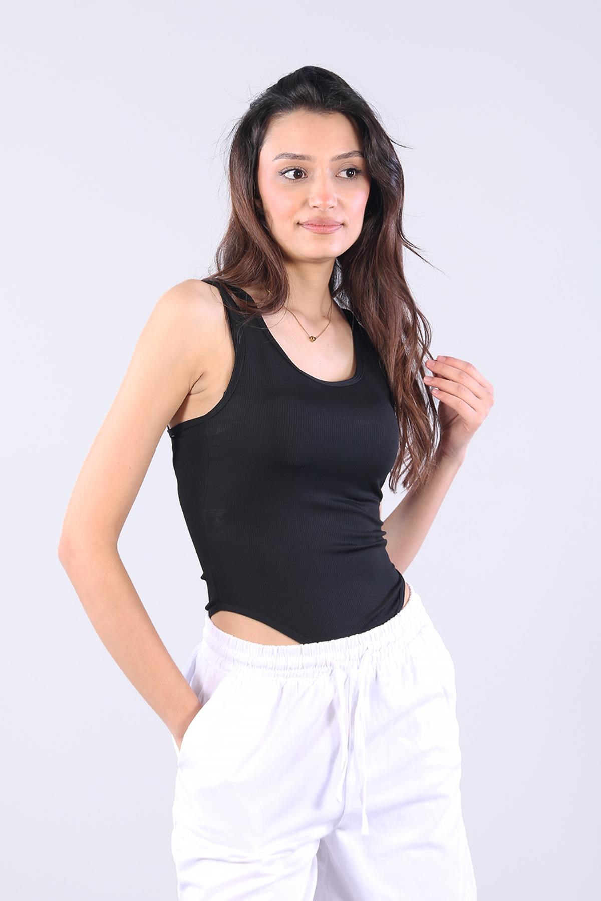 Bodymckanzie5068 Fitilli Kaplı Alttan Çıtçıtlı Bodykadınerkek