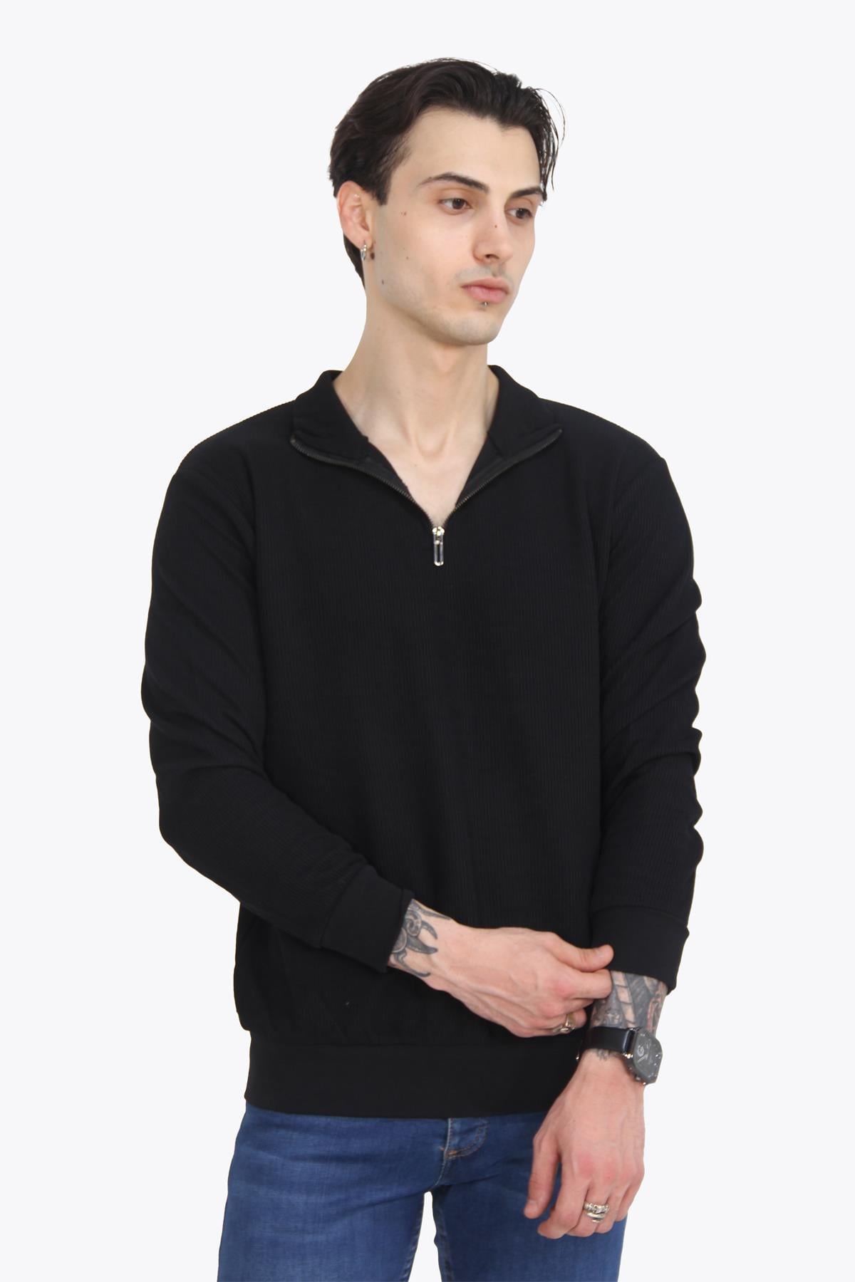 Sweatmckanzie5716 Dik Yaka Yarım Fermuarlı Selanik Sweatkadınerkek
