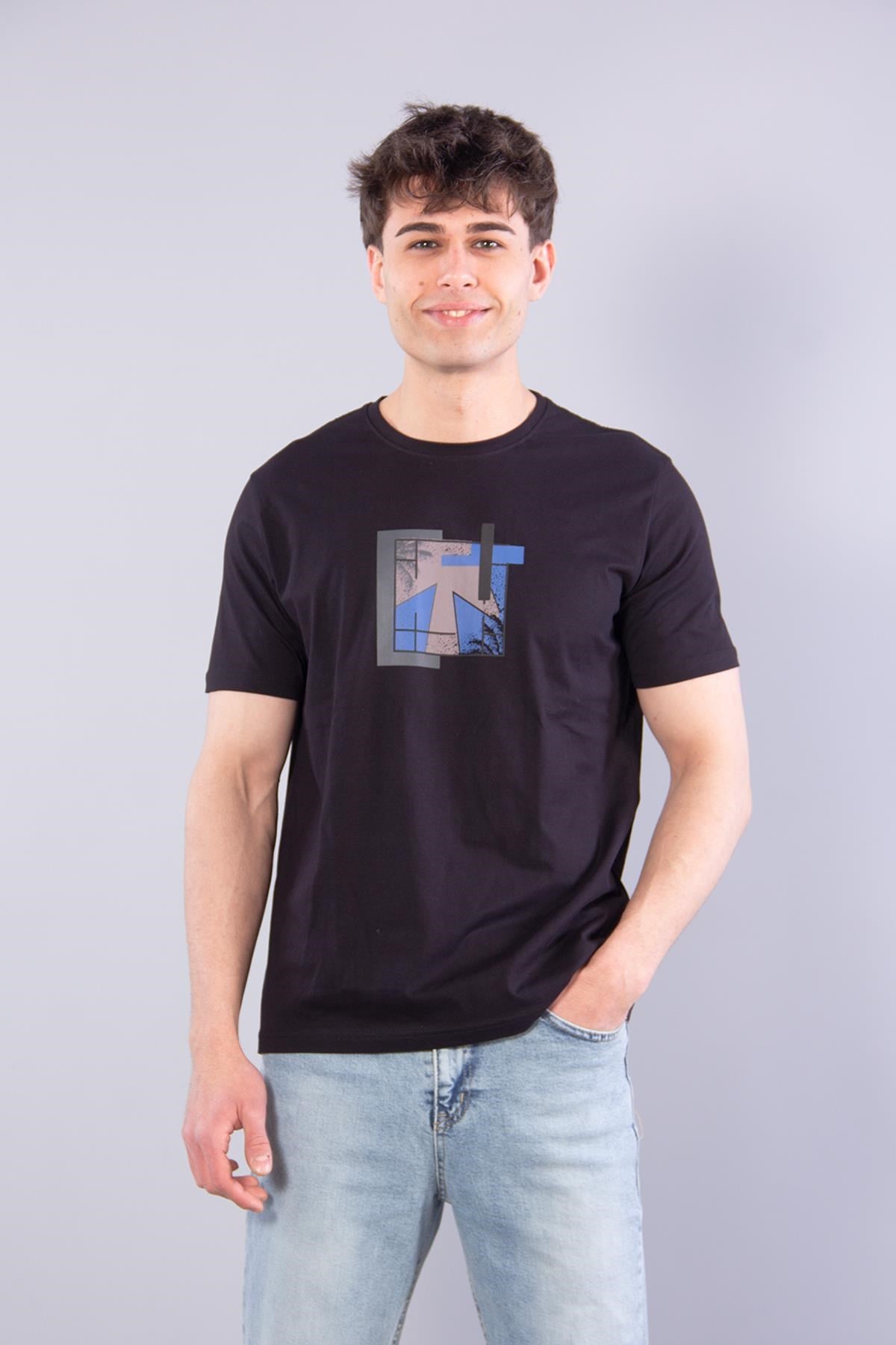 T-shirtmckanzie7401 Süprem Şekil Baskılı Bisiklet Yaka T-shirtkadınerkek