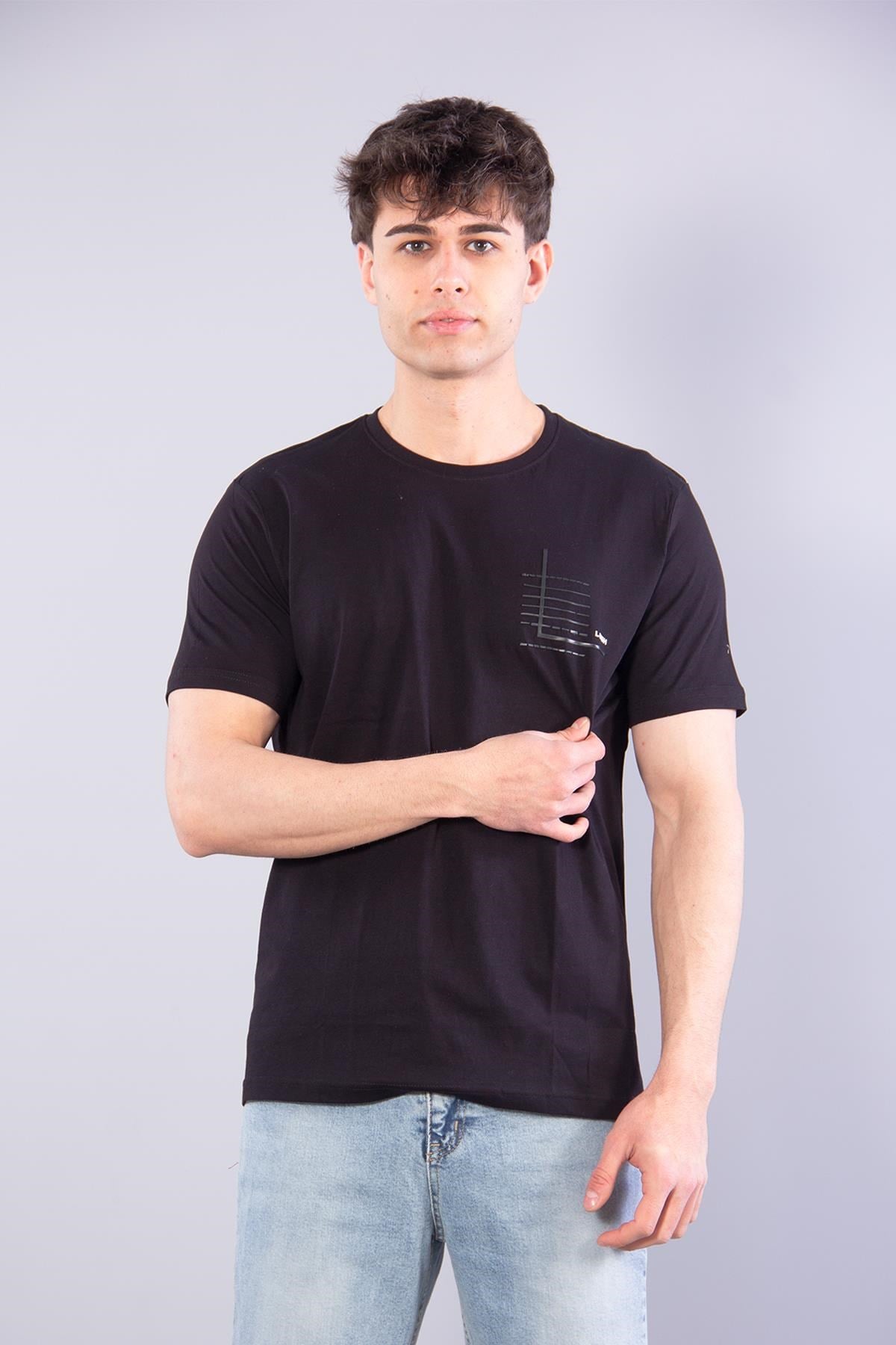 T-shirtmckanzie7410 Süprem Sol Göğsü Enjeksiyon Çizgi Baskılı Bisiklet Yaka T-shirtkadınerkek
