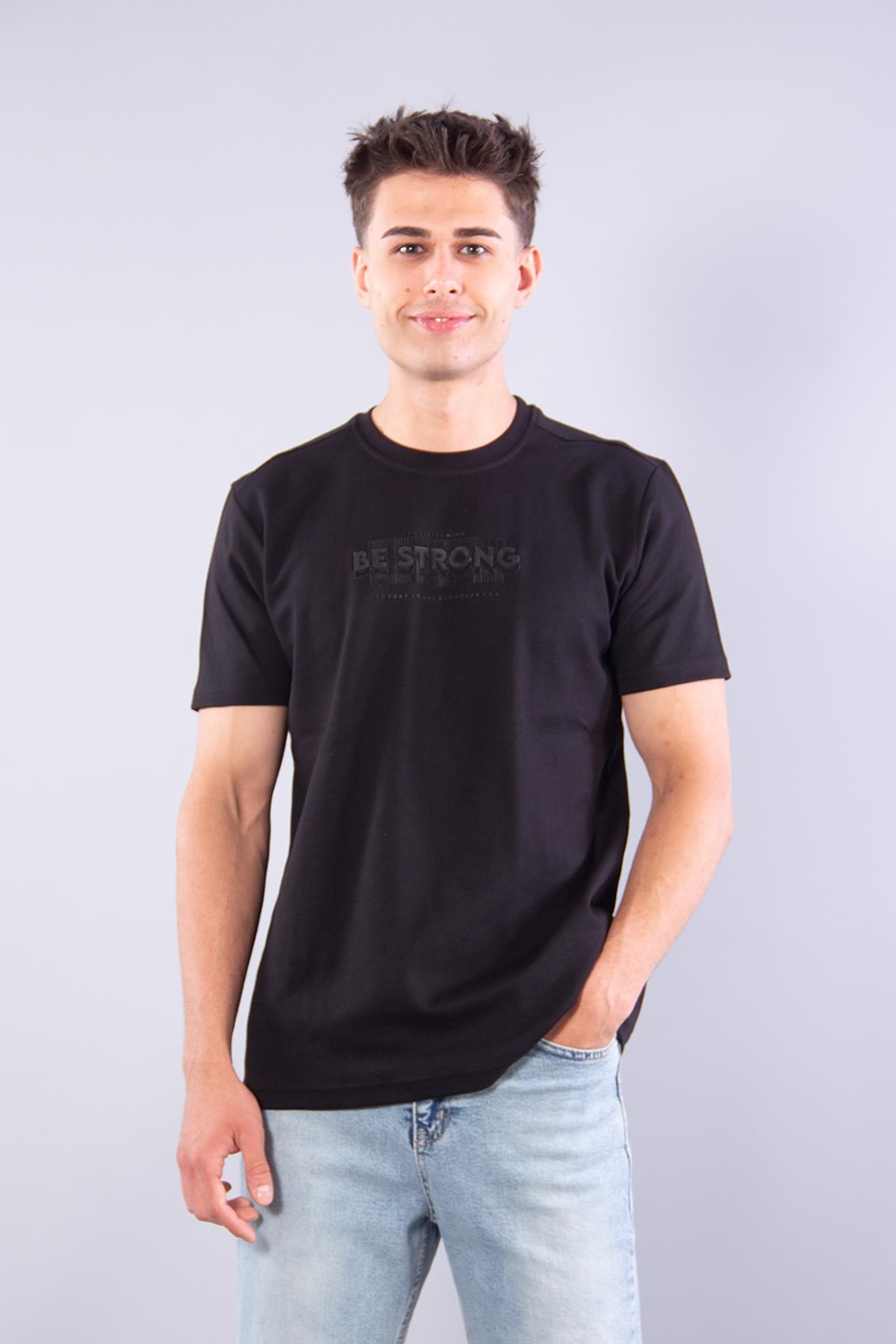 T-shirtmckanzie8321 Sıfır Yaka İnterlok Kumaş Be Strong T-shirtkadınerkek