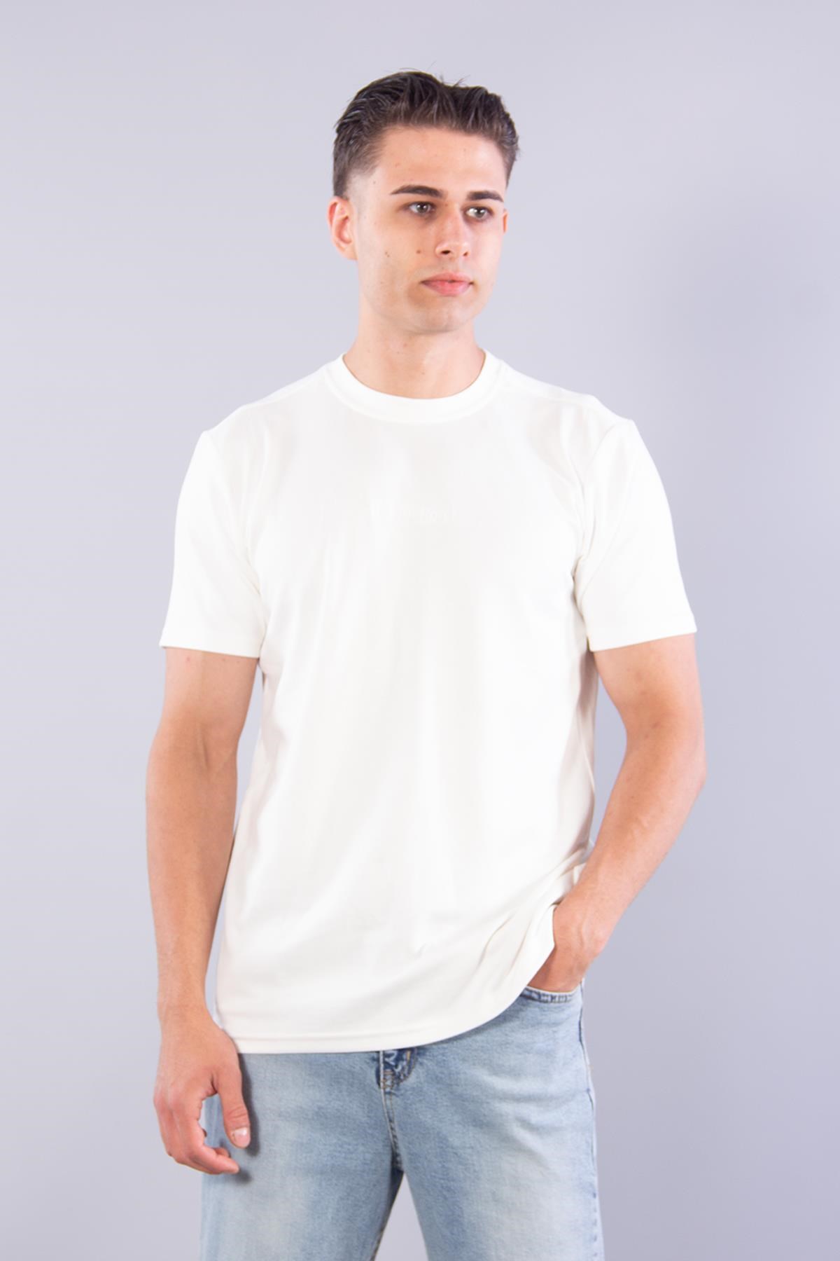 T-shirtmckanzie8337 Sıfır Yaka Fitilli Modal T-shirtkadınerkek