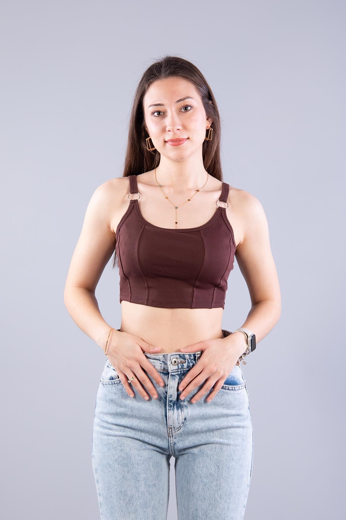Büstiyer / Atletmckanzie9062 Halkalı Pensli Kaplı Crop Atletkadınerkek