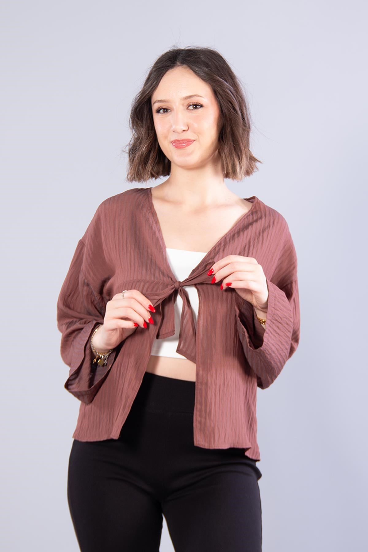 Bluzmckanzie952 Bağlamalı Kendinden Şeritli Bluzkadınerkek