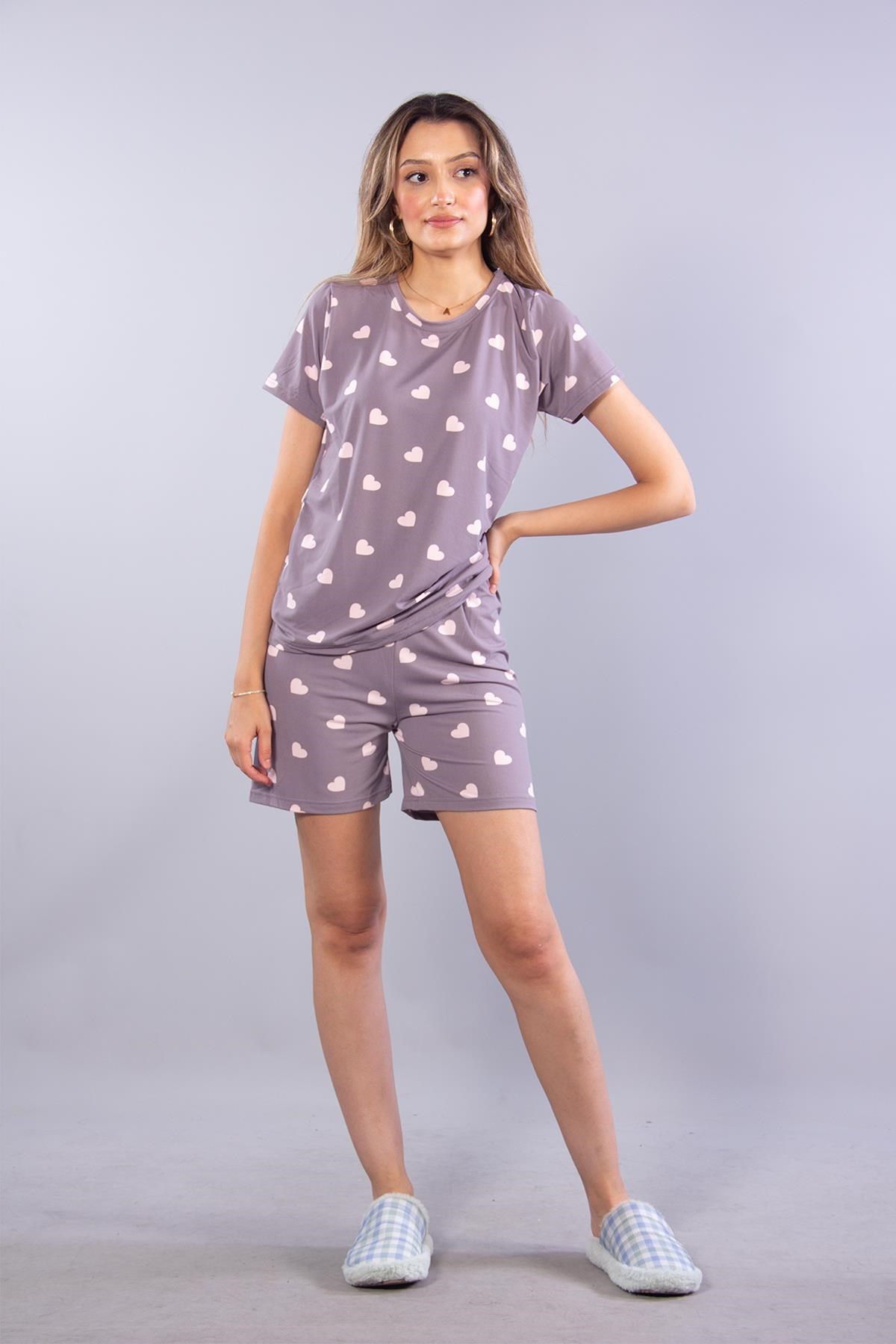 Pijama TakımımckanzieKısa Kol Üst Şort Alt Pijama Takımıkadınerkek