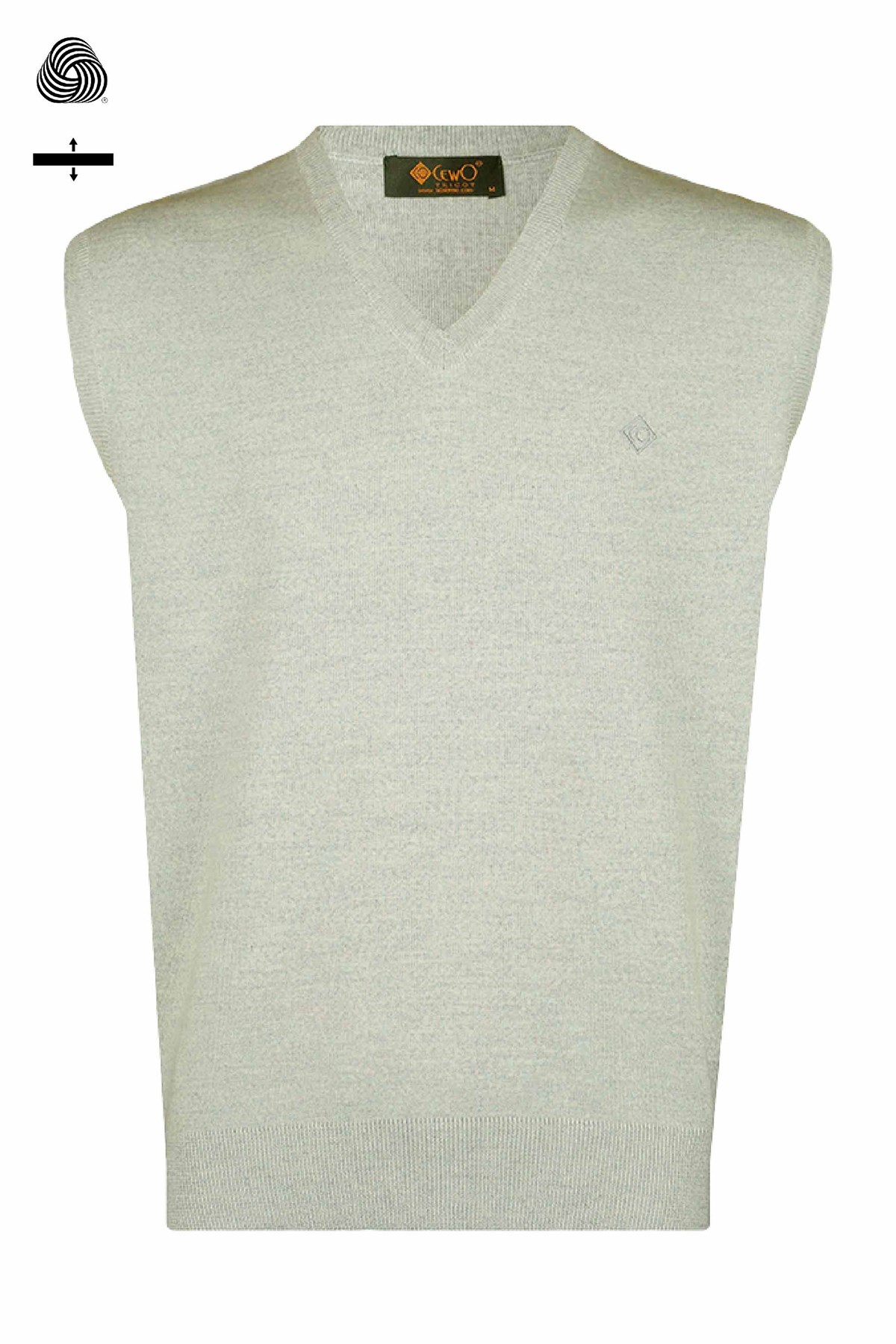 Çelik Örme Klasik Kalıp Yünlü Gri Melanj Süveter