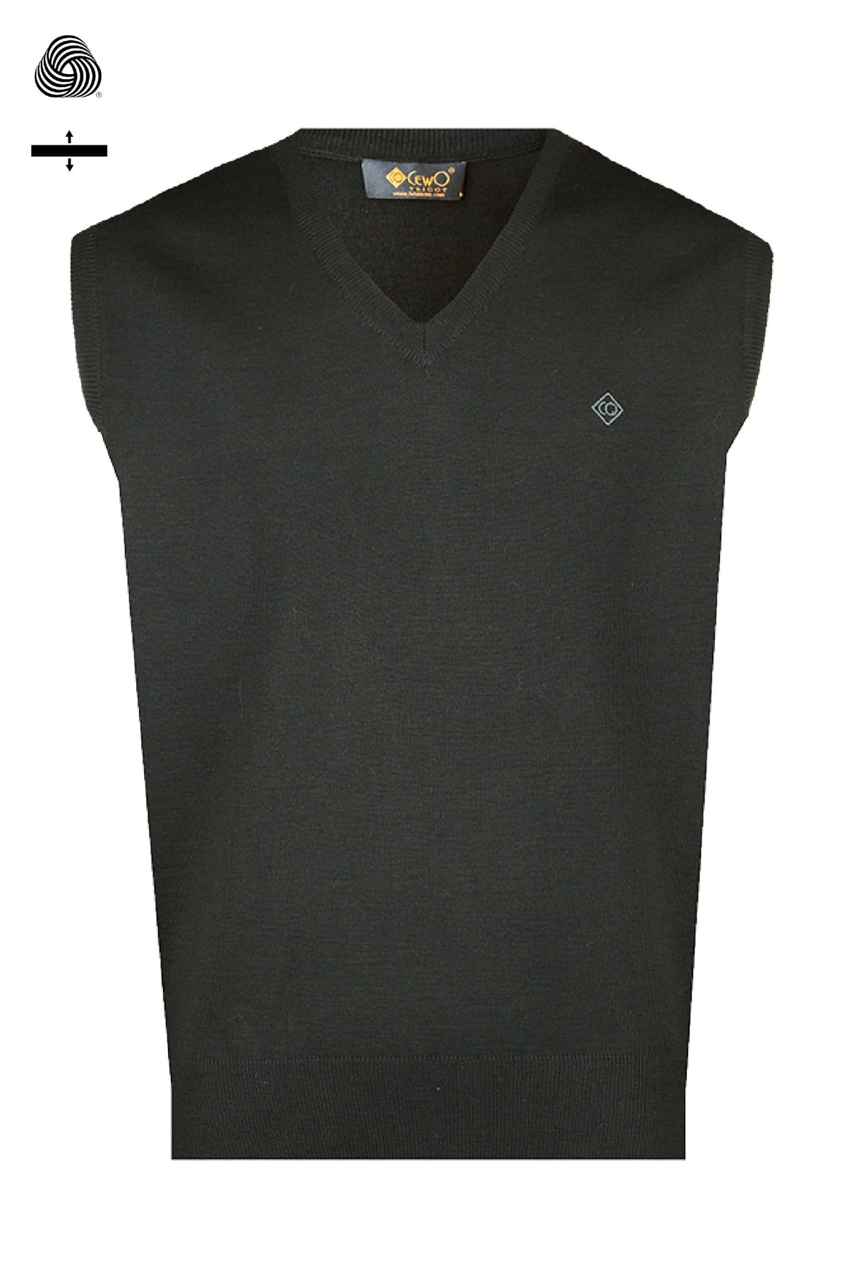 Çelik Örme Klasik Kalıp Yünlü Siyah Süveter