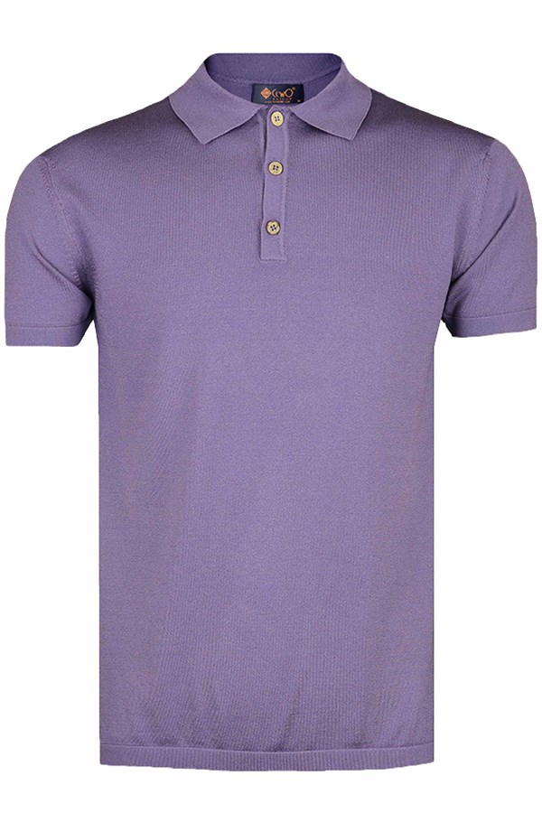 Basic Menekşe Polo Triko Tişört