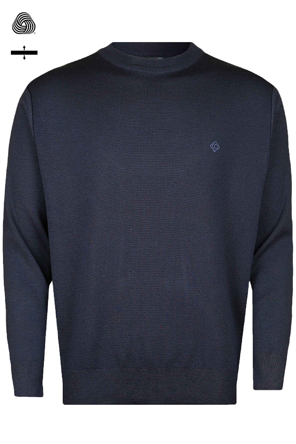 Çelik Örme Klasik Kalıp Yünlü Bisiklet Yaka Lacivert Triko