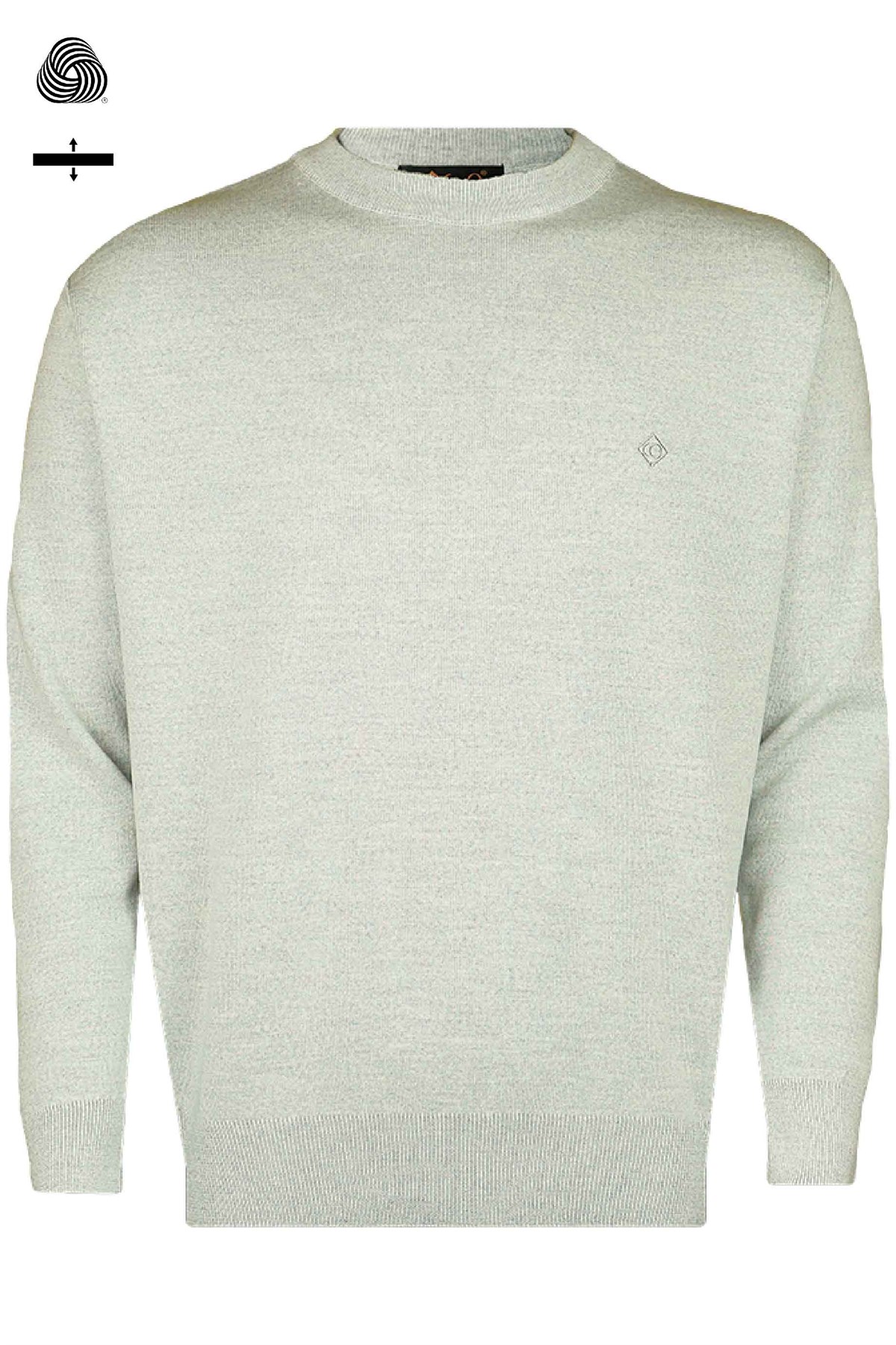 Çelik Örme Klasik Kalıp Yünlü Bisiklet Yaka Gri Melanj Triko