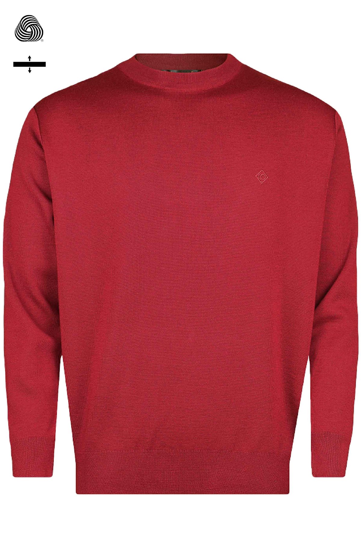 Çelik Örme Klasik Kalıp Yünlü Bisiklet Yaka Bordo Triko