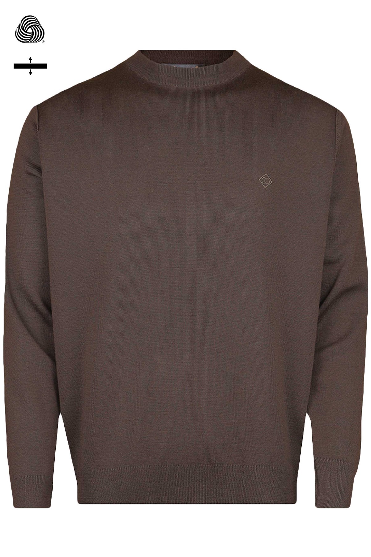 Çelik Örme Klasik Kalıp Yünlü Bisiklet Yaka Kahve Triko