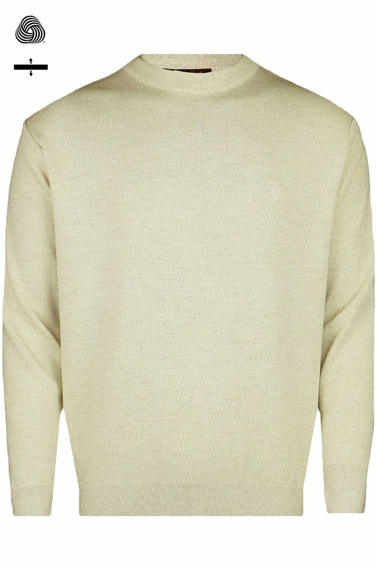 Çelik Örme Klasik Kalıp Yünlü Bisiklet Yaka Bej Melanj Triko